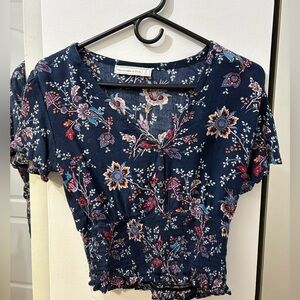 Abercrombie & Fitch Navy Floral Top